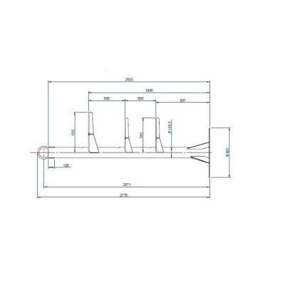 Pole with 2 or 3 marine lantern supports